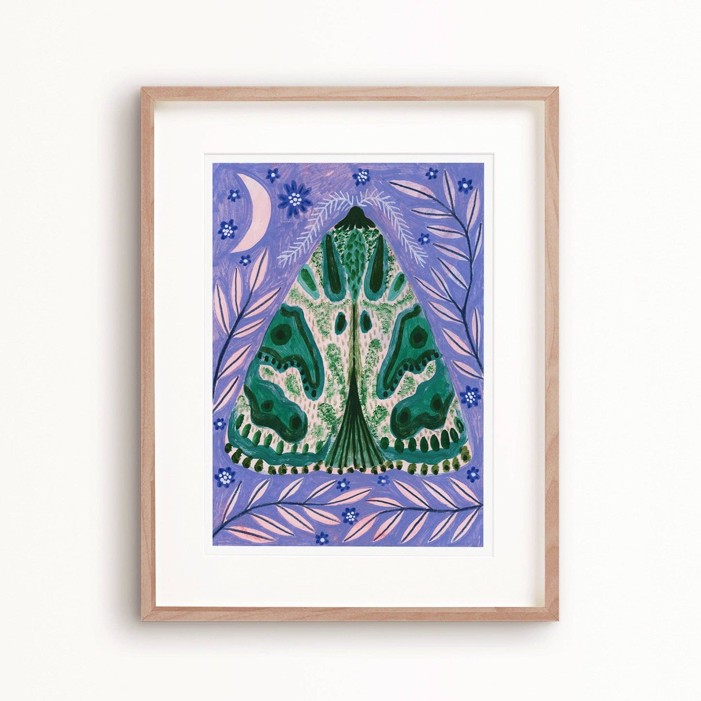 Teal Luna Moth A4 Art Print