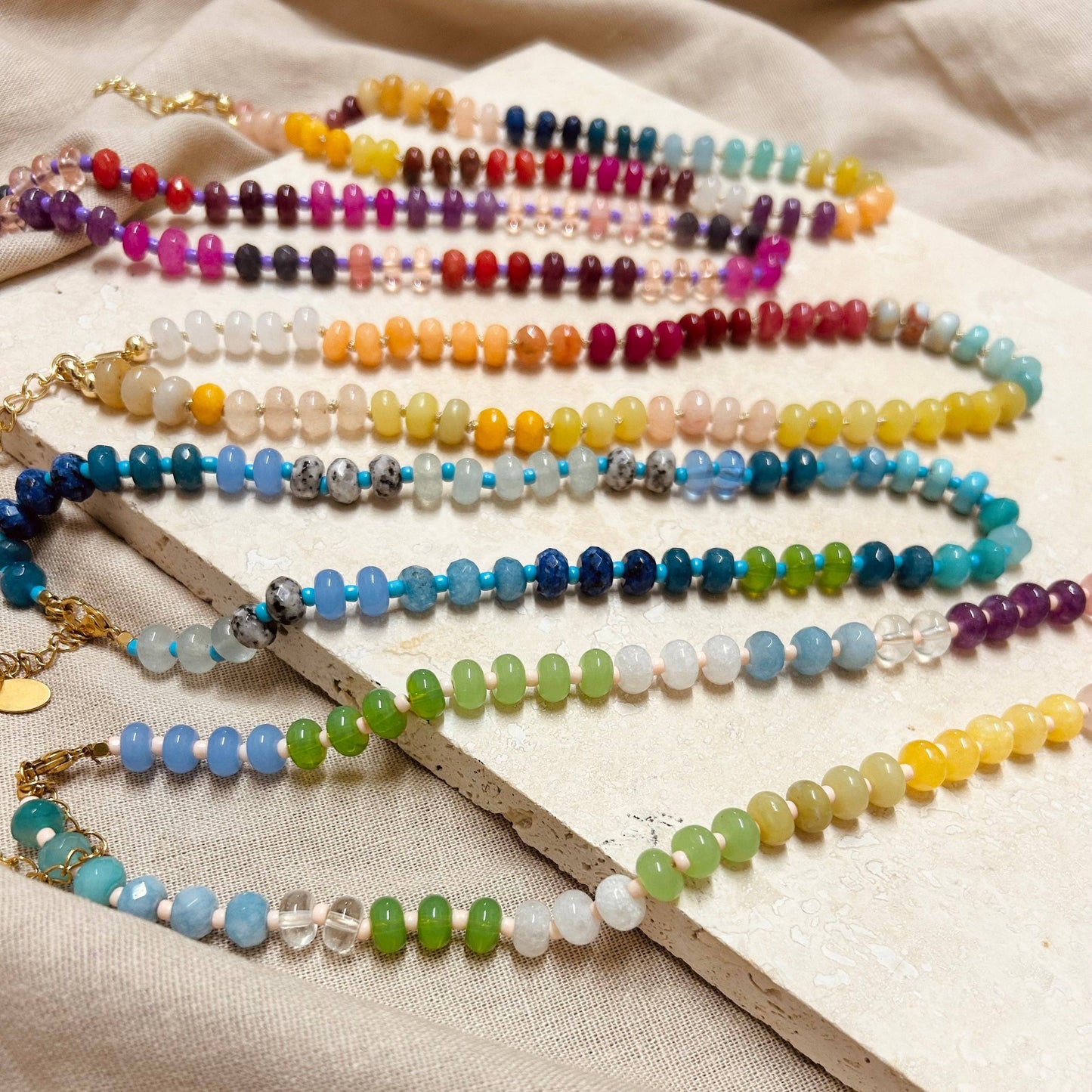 Beaded Necklace - Intense Rainbow