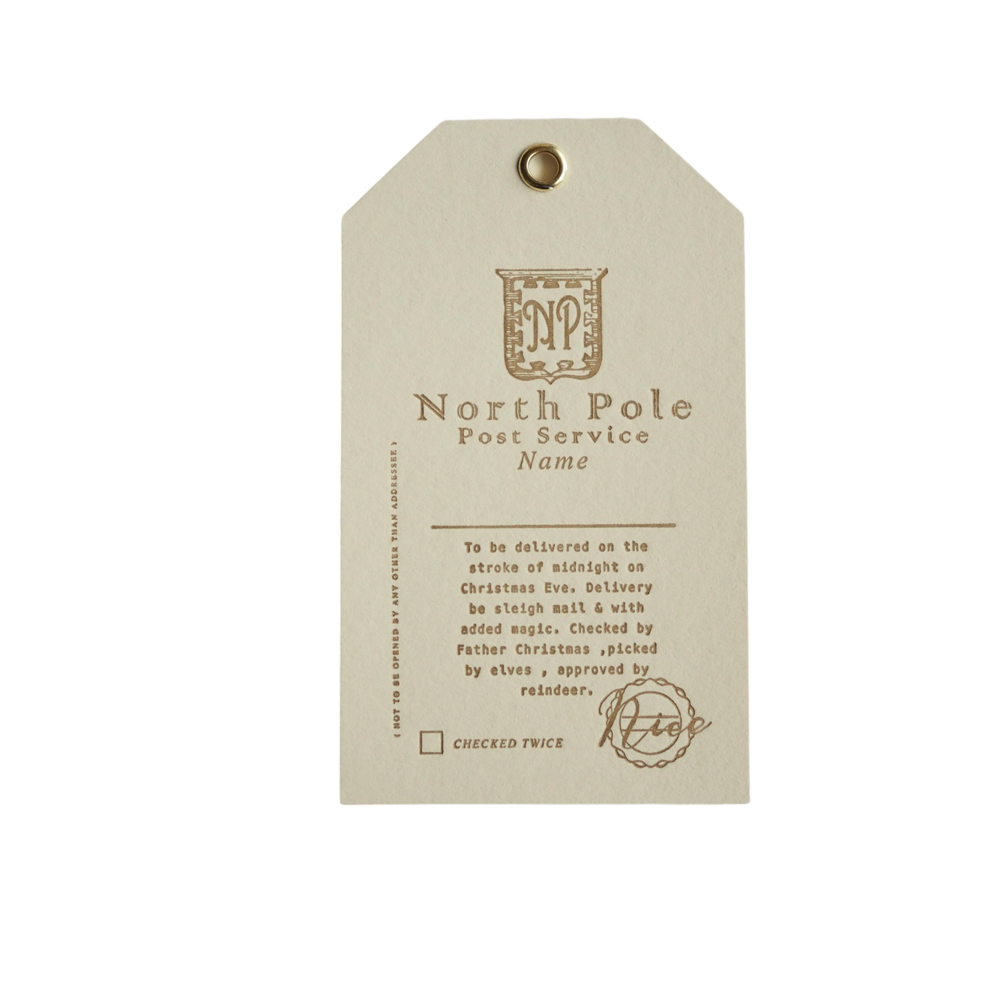 From the North Pole letter press tag set