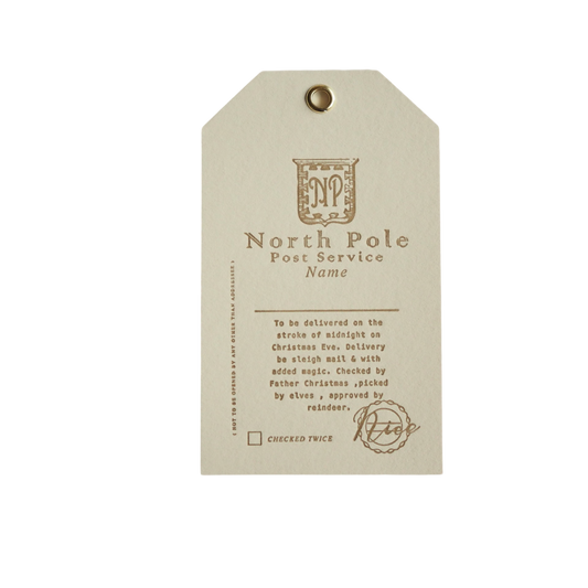 From the North Pole letter press tag set