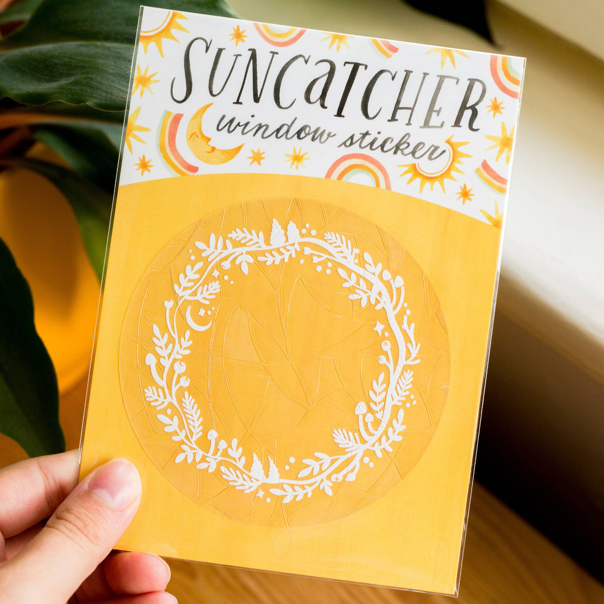 Floral Wreath Suncatcher Sticker