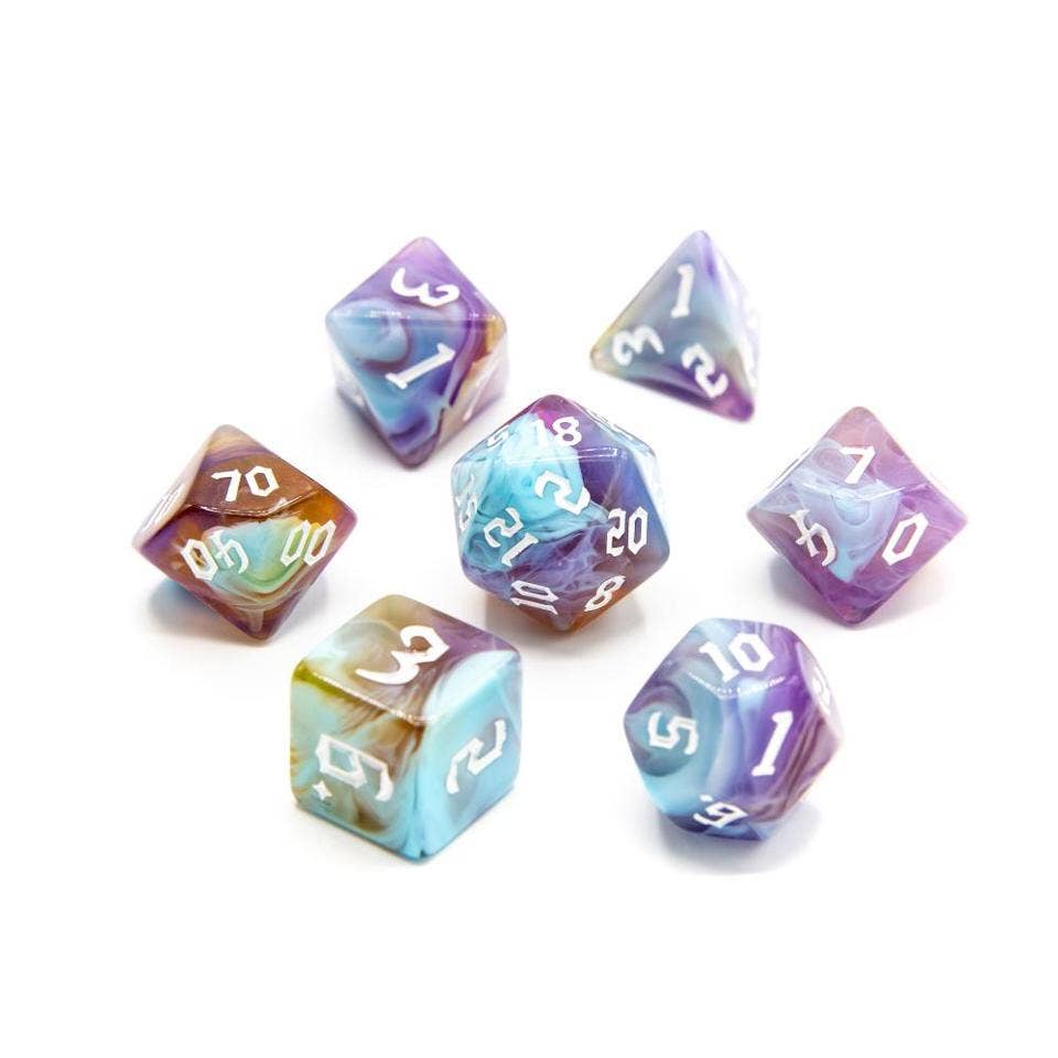 Mystic Earth Acrylic Dice - 7 Piece Set