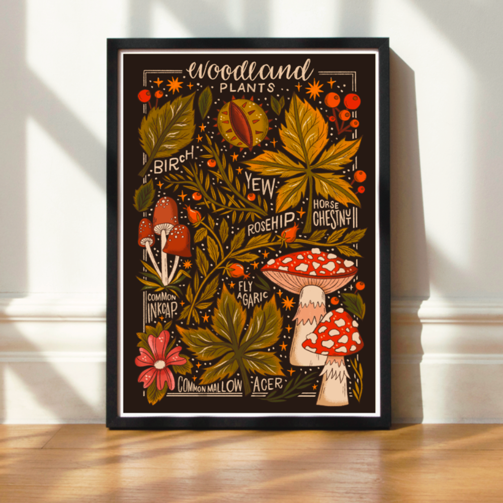 Woodland Plants - A4 Art Print