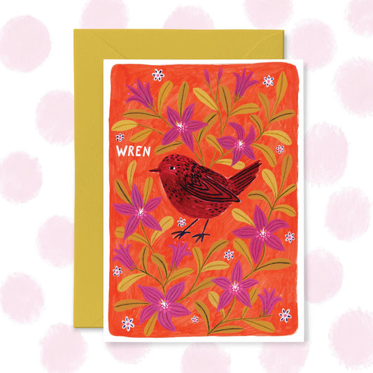 Wren Garden Bird Greetings Card