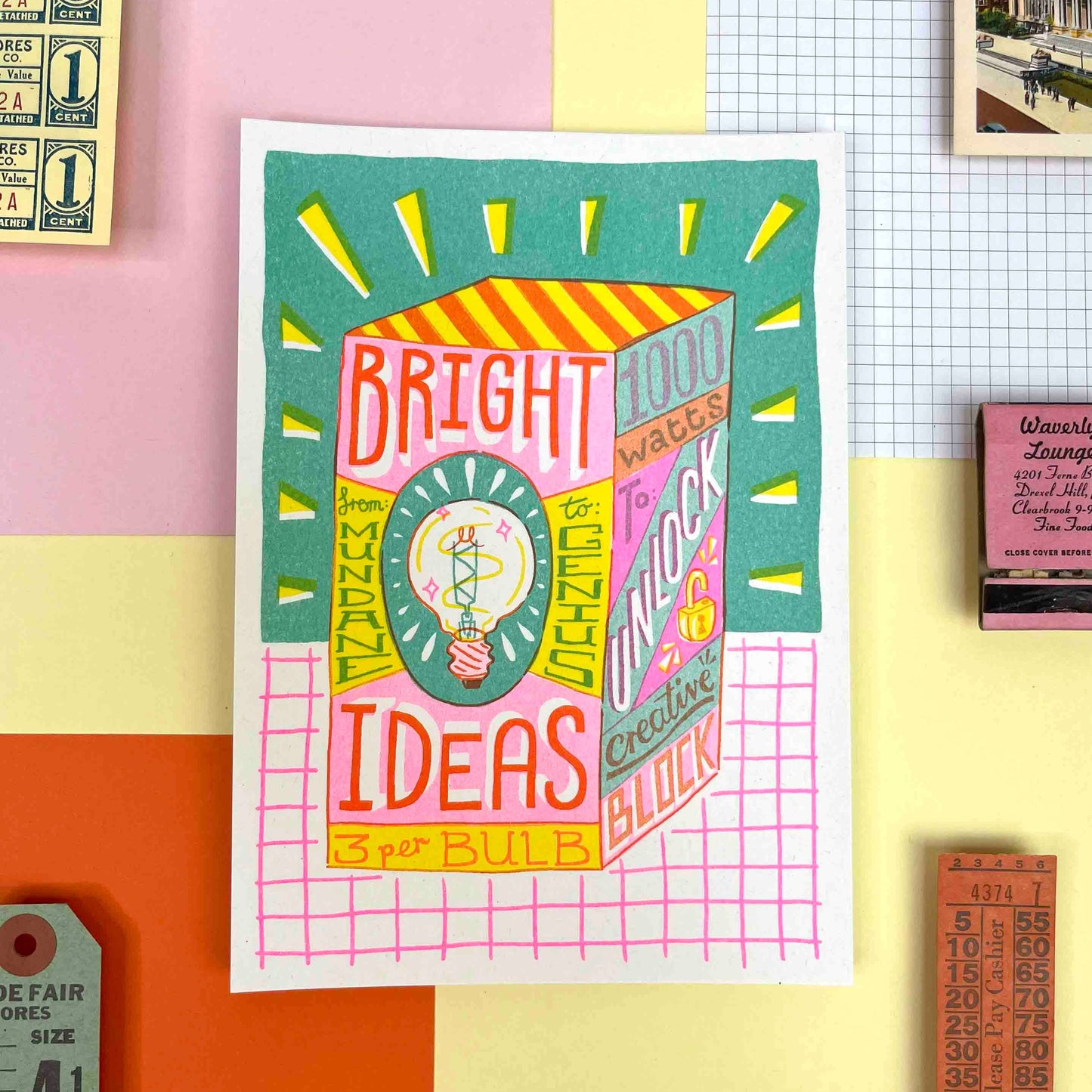 Bright Ideas Risograph A5 Print