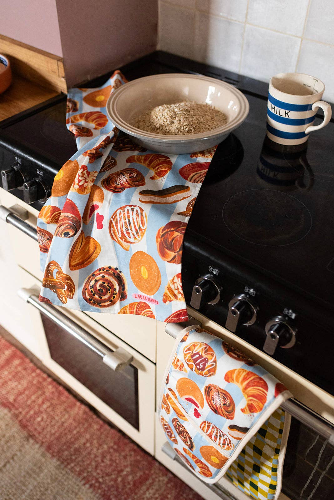 Blue Bakery & Sweet Treats Organic Cotton Tea Towel
