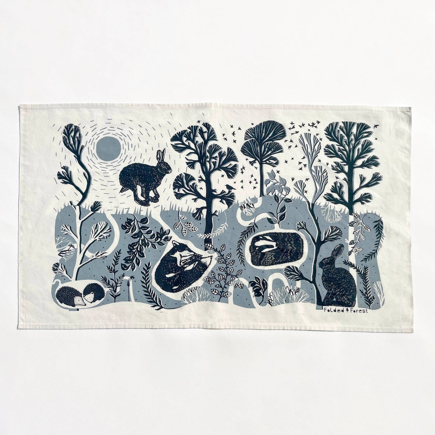 Cotton Tea Towel - Leaping Hare