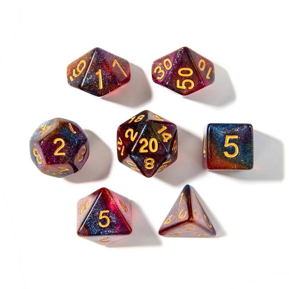 Starlight Reverie Acrylic Dice - 7 Piece Set