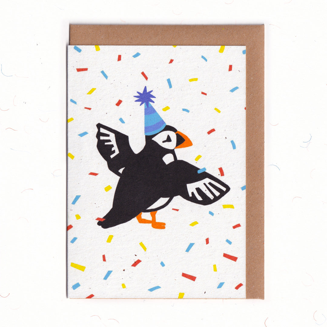 Celebration Puffin - Greeting Card