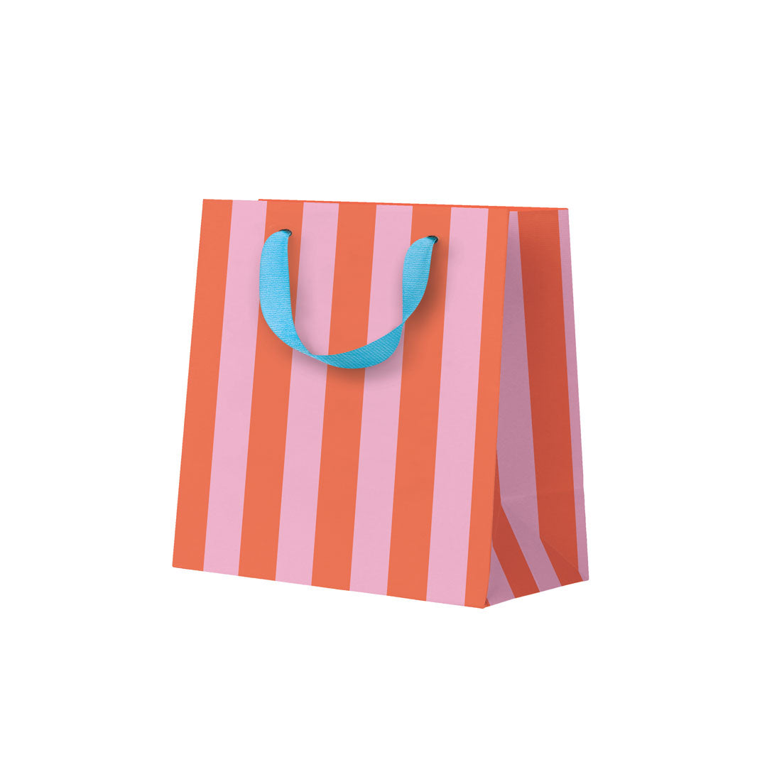 Orange and Pink Stripe Small Gift Bag