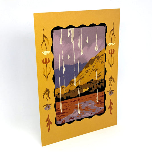 Rainy Plockton Illustration A5