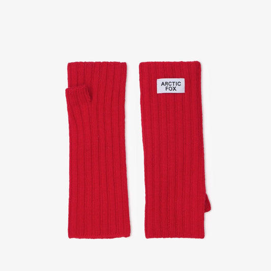 Flame Red Merino Wool Fingerless Gloves by Arctic Fox