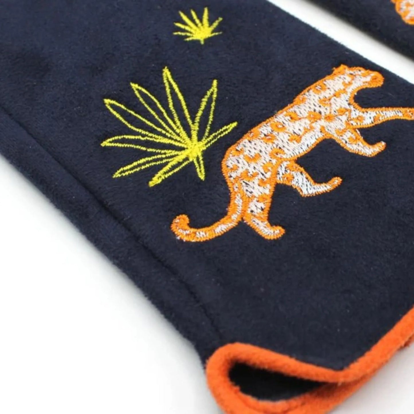 Leopard Embroidered Screen Friendly Gloves