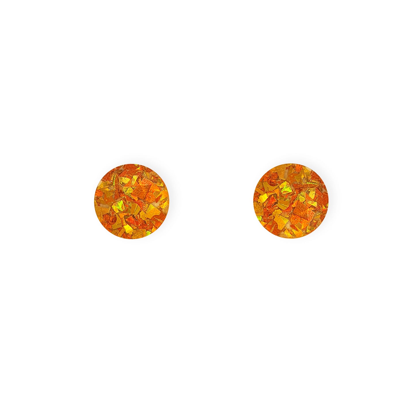 Yellow Glitter Circular Studs