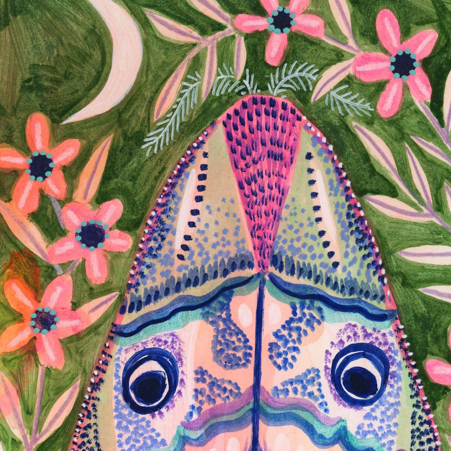 Pink Luna Moth A4 Art Print