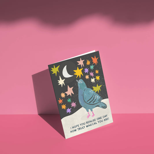 Truly Magical Pigeon Greeting Card