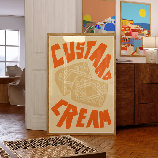 Custard Cream A4 Art Print