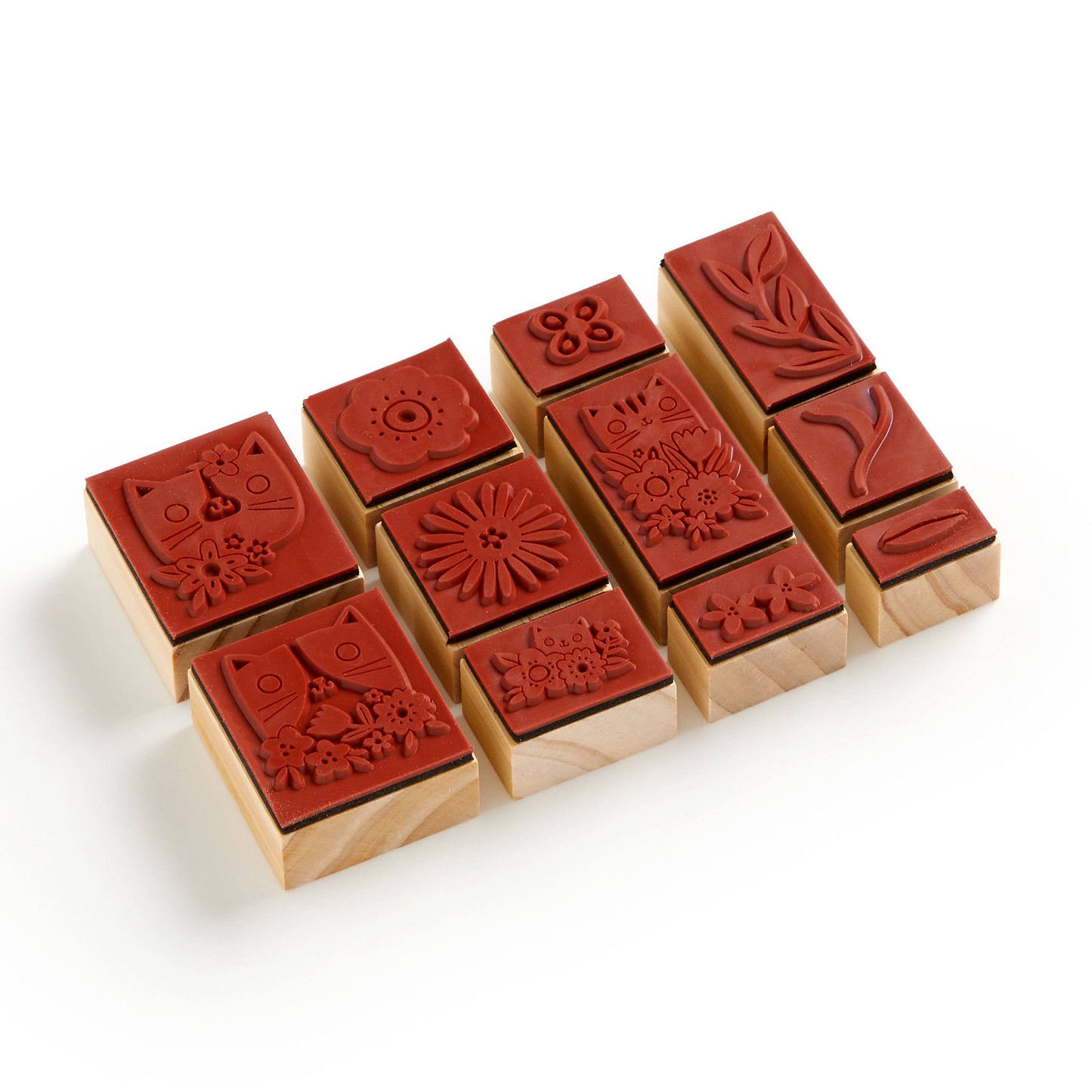 Blooming Cats Rubber Stamp Set (Craft Kit)
