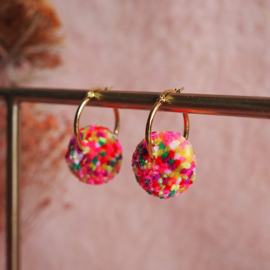 Confetti Hoop Earrings Fall Earrings