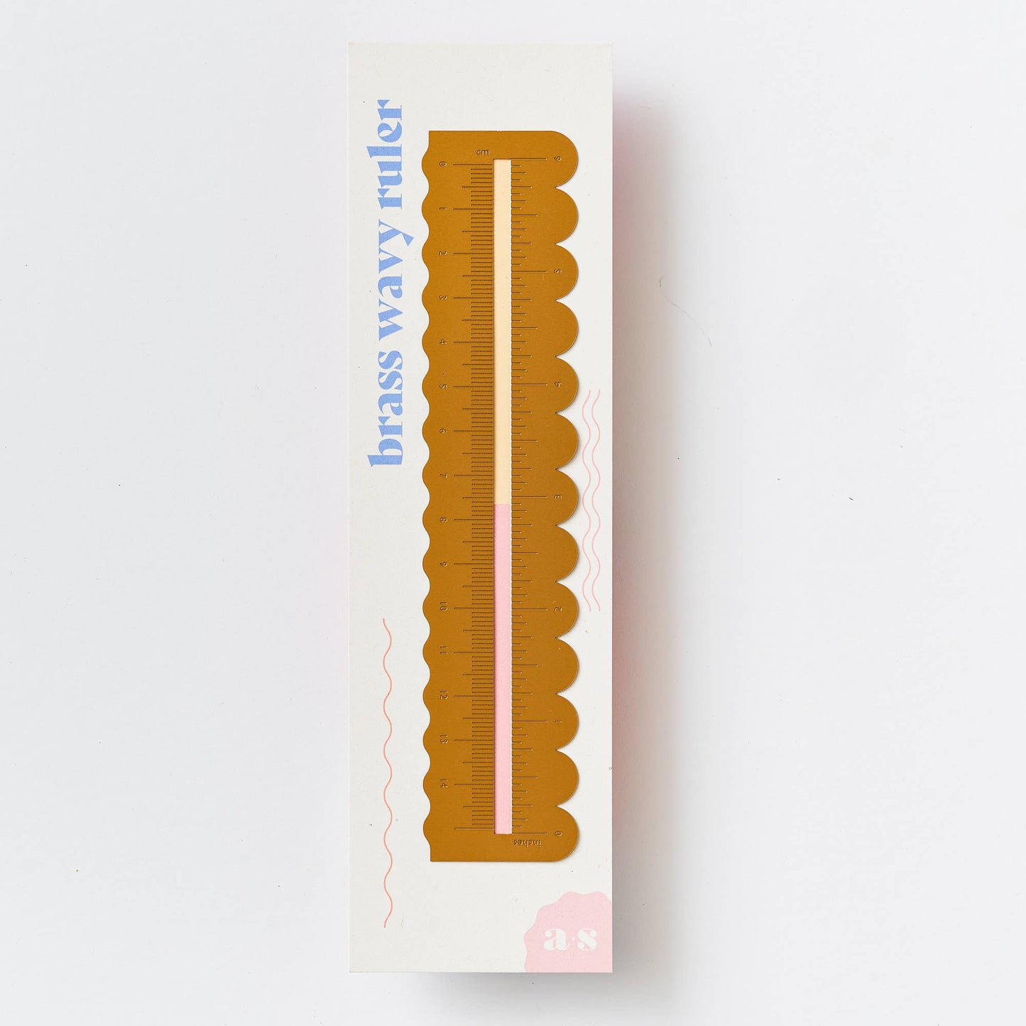 Wavy Brass Ruler - Creative Desktop Tool
