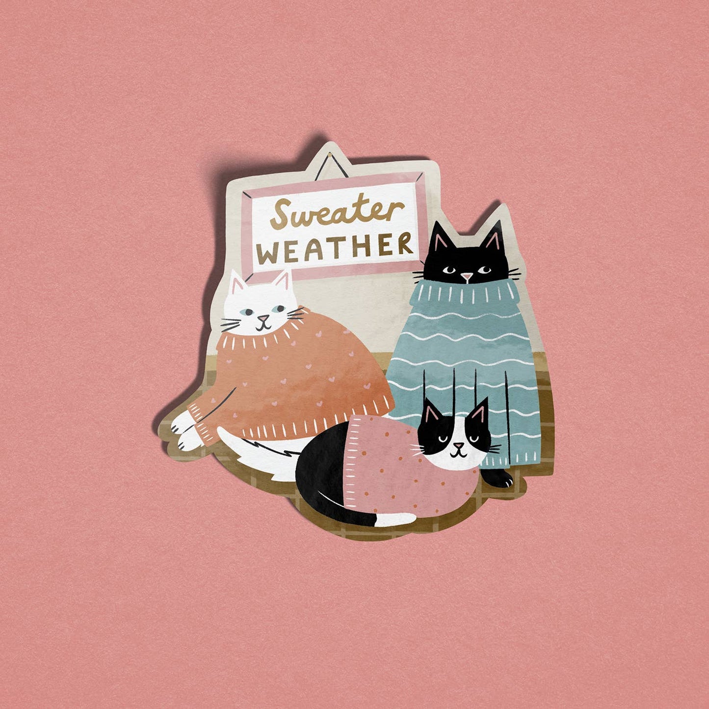 Sweater Weather -Vinyl Cat Sticker 