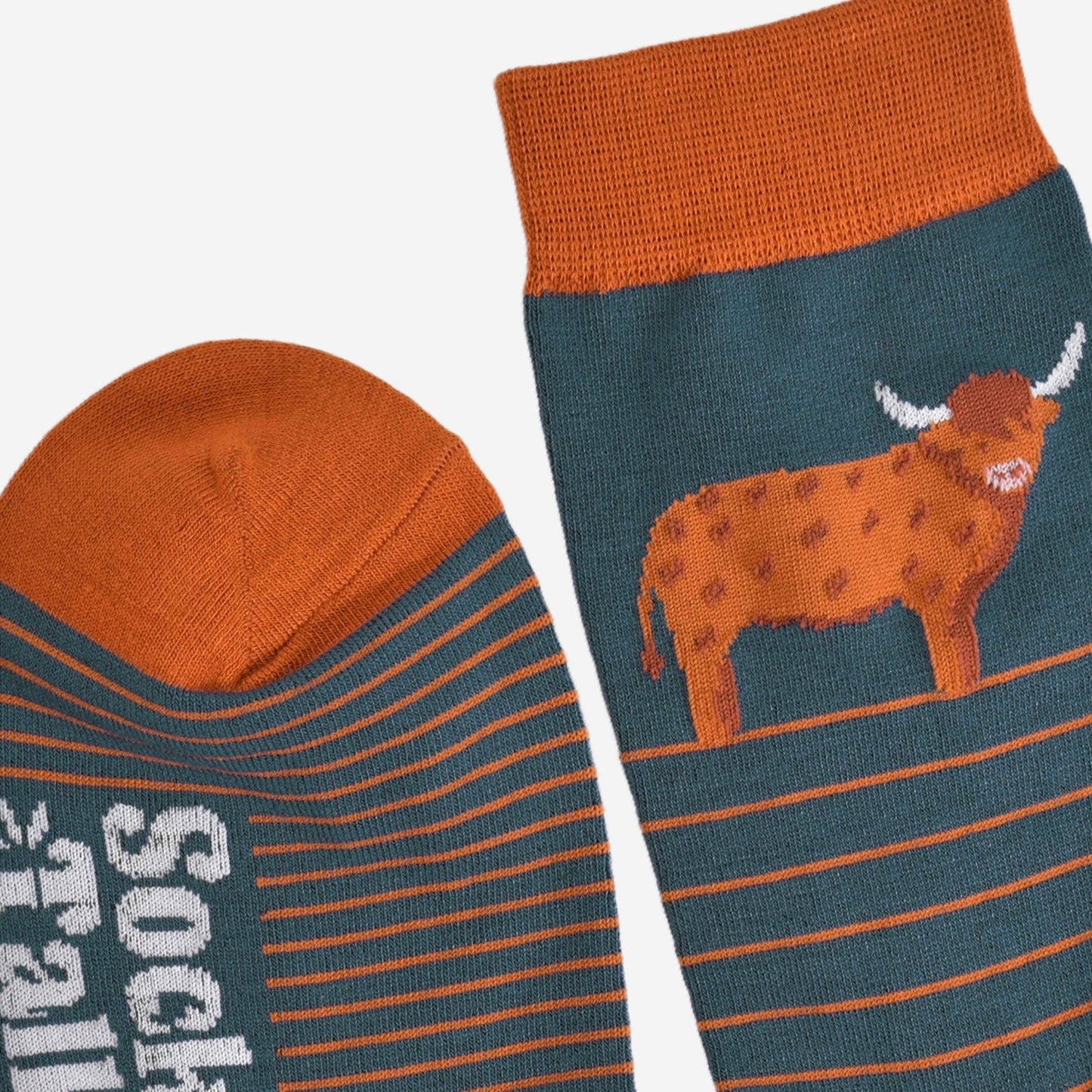 Highland Cow Stripe Men's Bamboo Socks