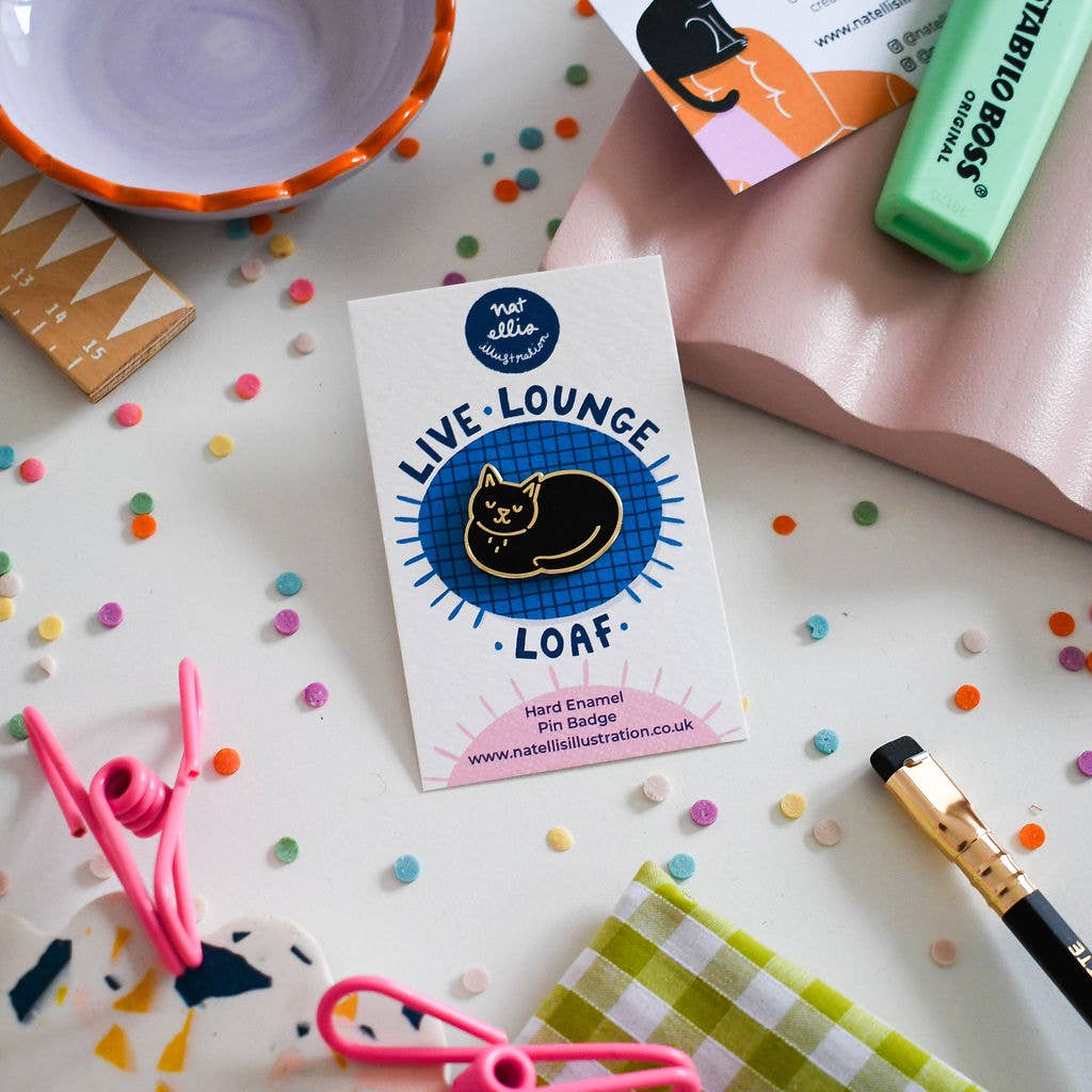 Live, Lounge, Loaf Cat - Luxury Enamel Pin