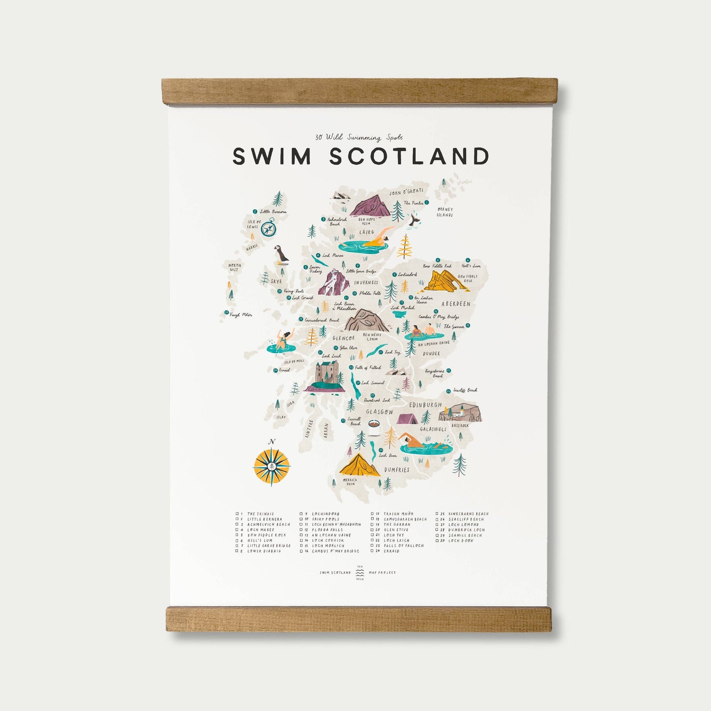 Swim Scotland A3 Map