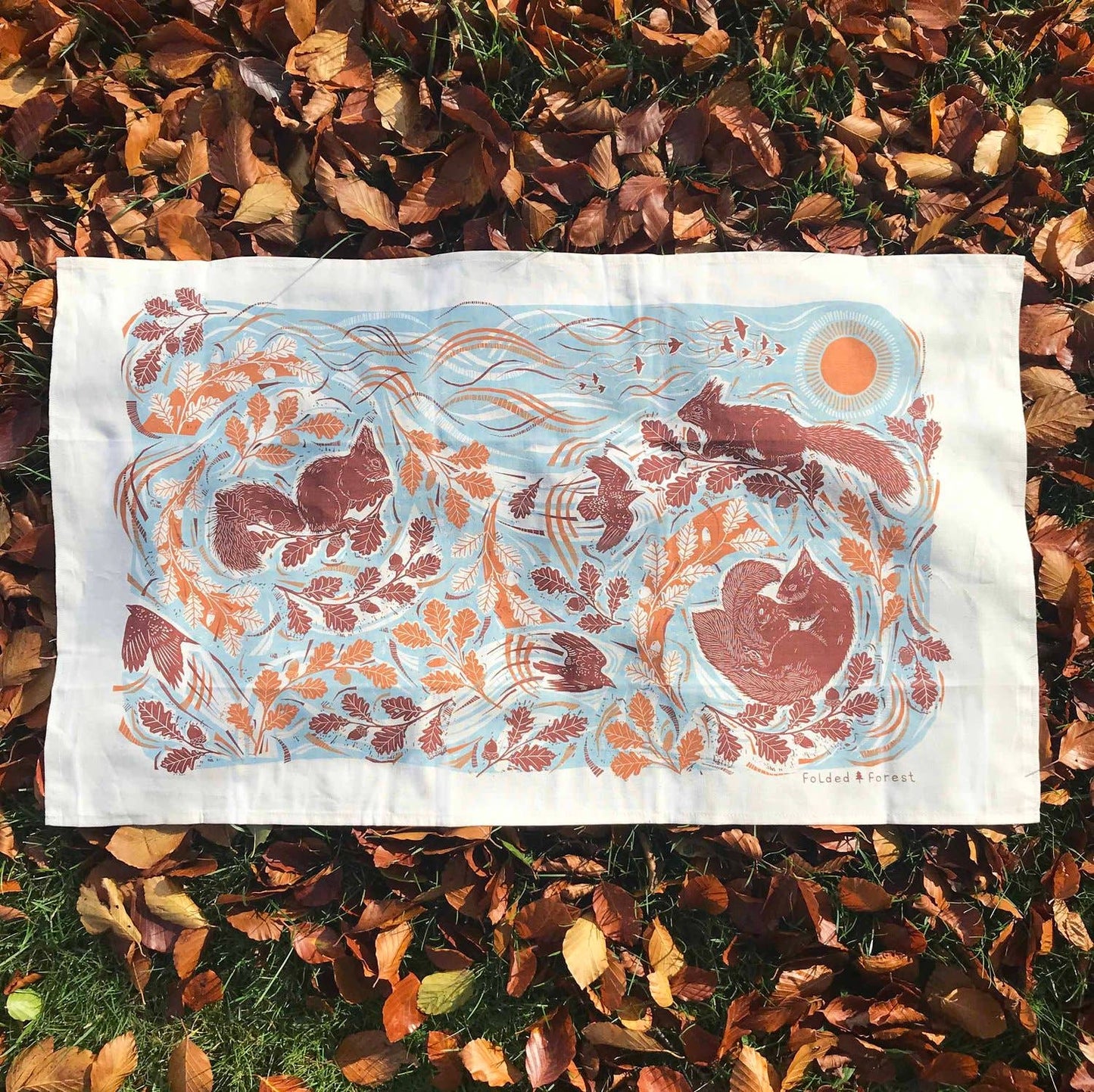 Cotton Tea Towel - Squirrel