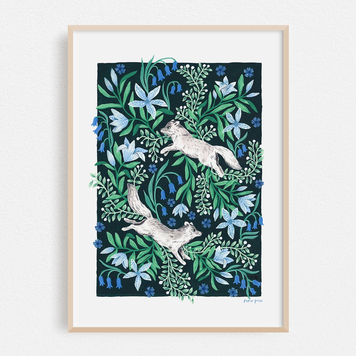 Fox & Lilies A4 Print