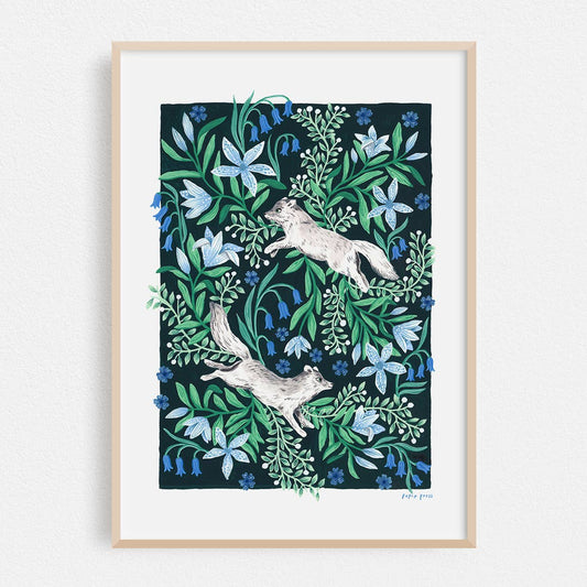 Fox & Lilies A4 Print