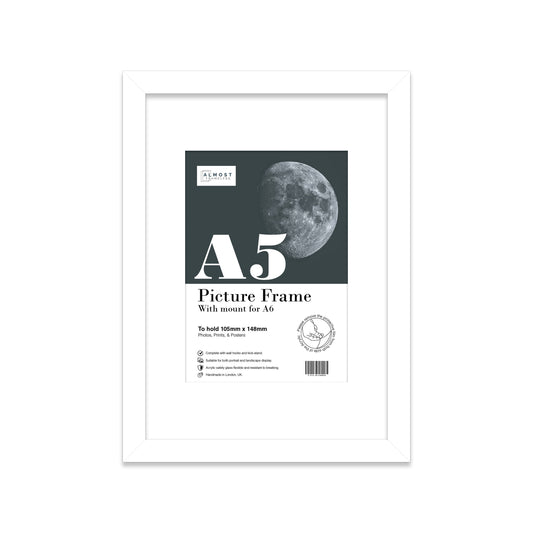 White A5 Picture Frame With mount for A6