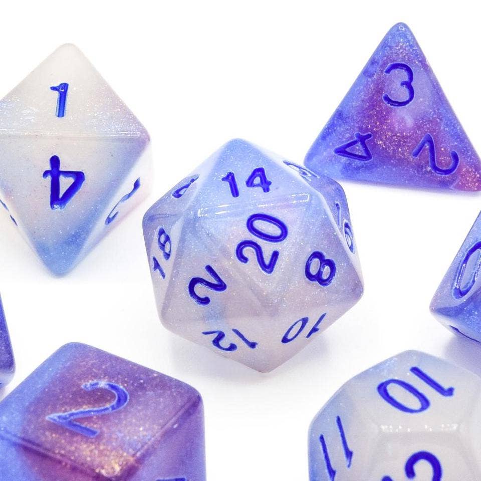 Spectral Light (Glow in the Dark) | Acrylic Dice 7-Poly Set