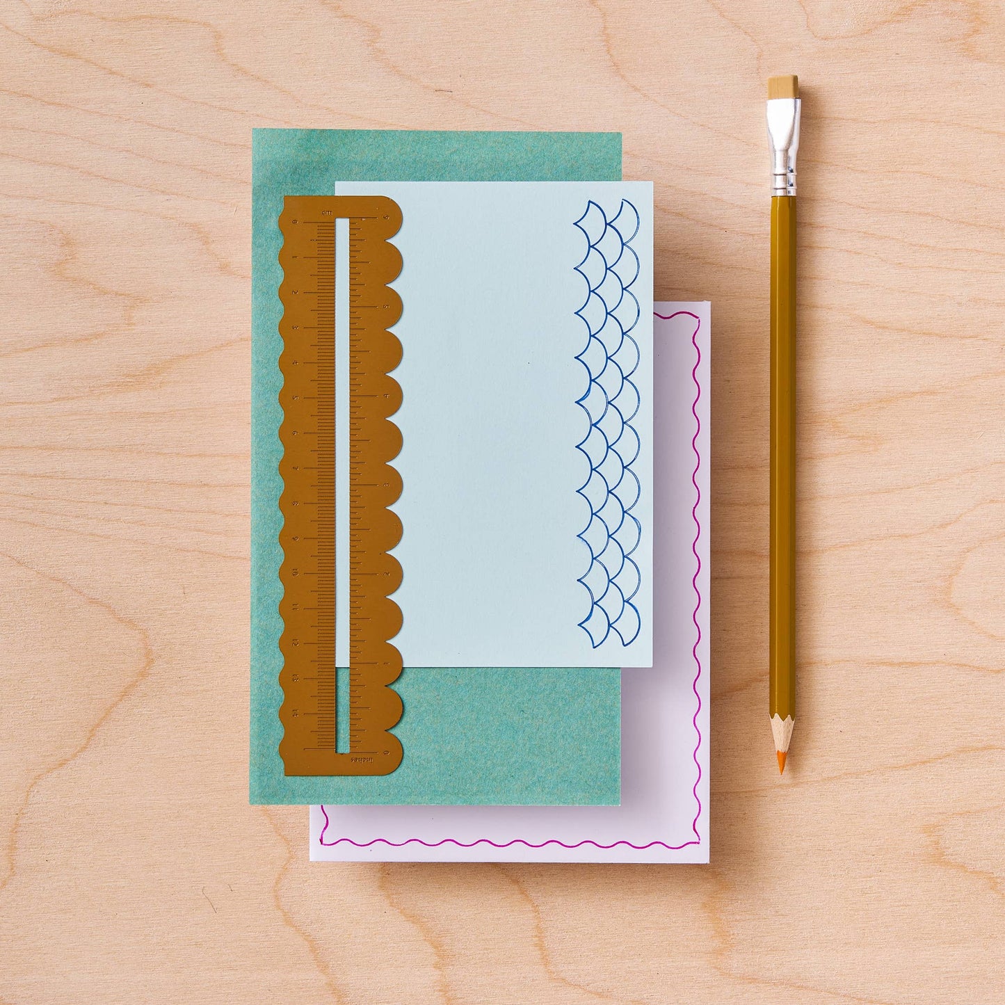 Wavy Brass Ruler - Creative Desktop Tool