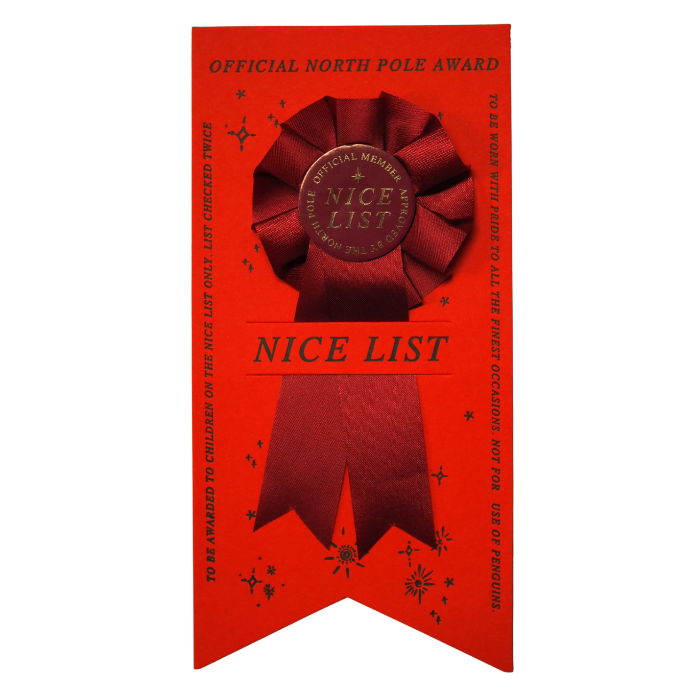 Nice list member christmas rosette