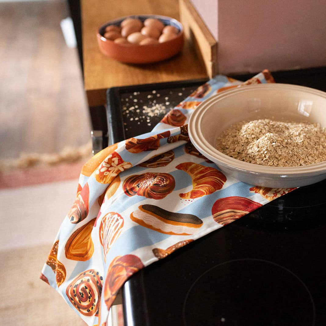 Blue Bakery & Sweet Treats Organic Cotton Tea Towel