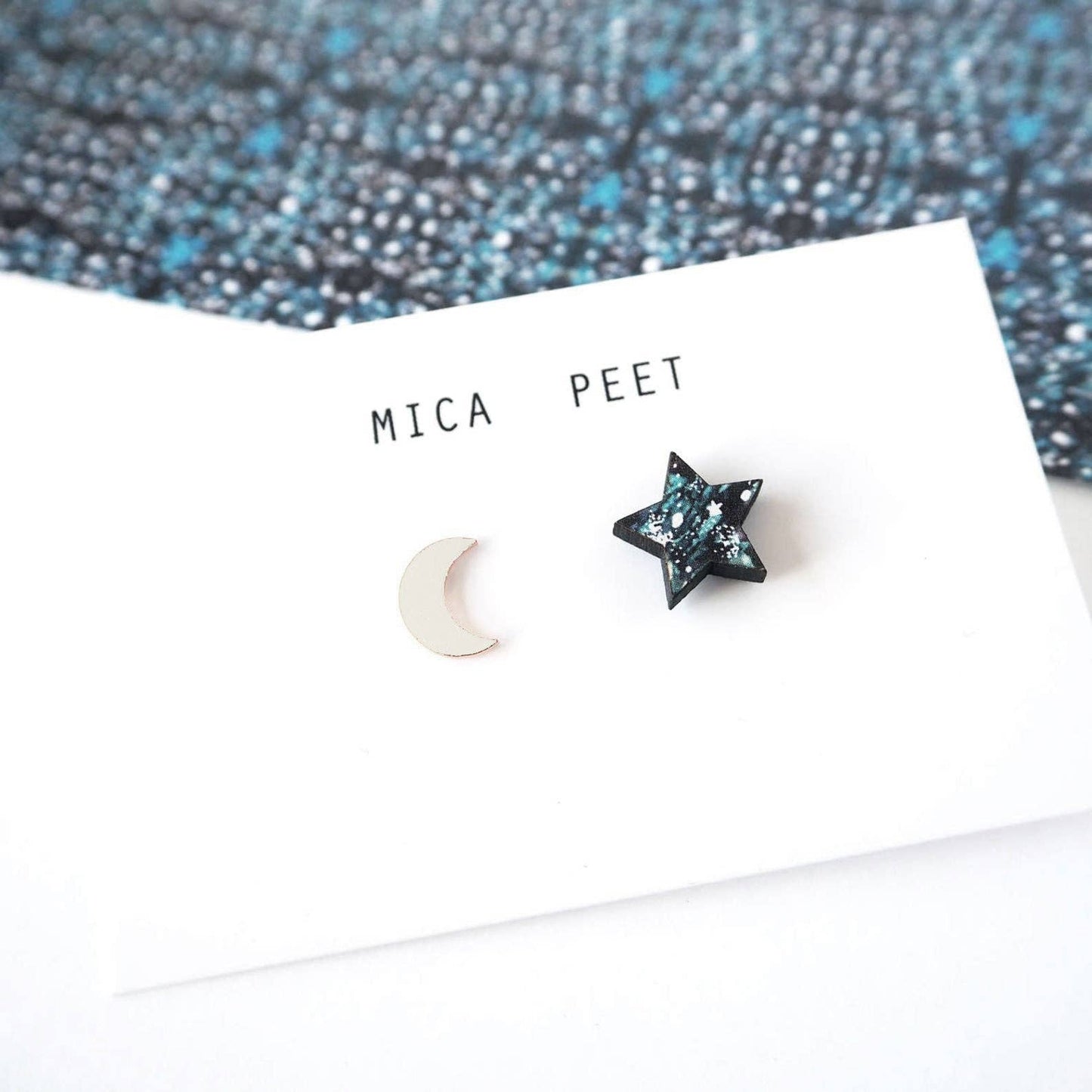 Moon & Star Stud Earrings - Gold, Silver & Rose Gold