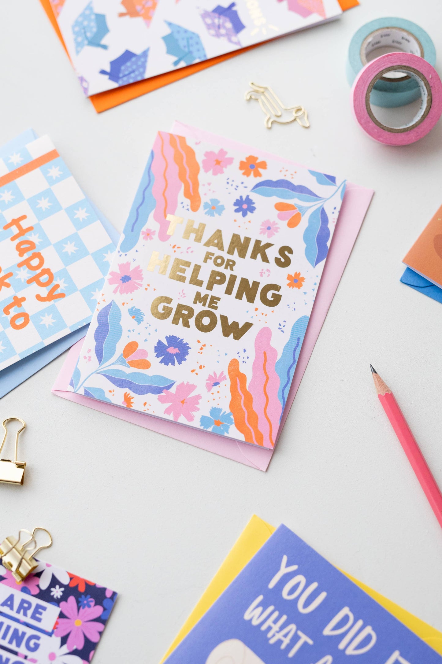 Thanks For Helping Me Grow Card