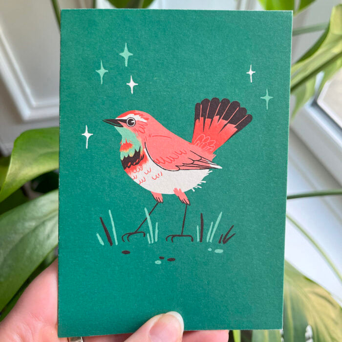Blue Throat Greeting Card