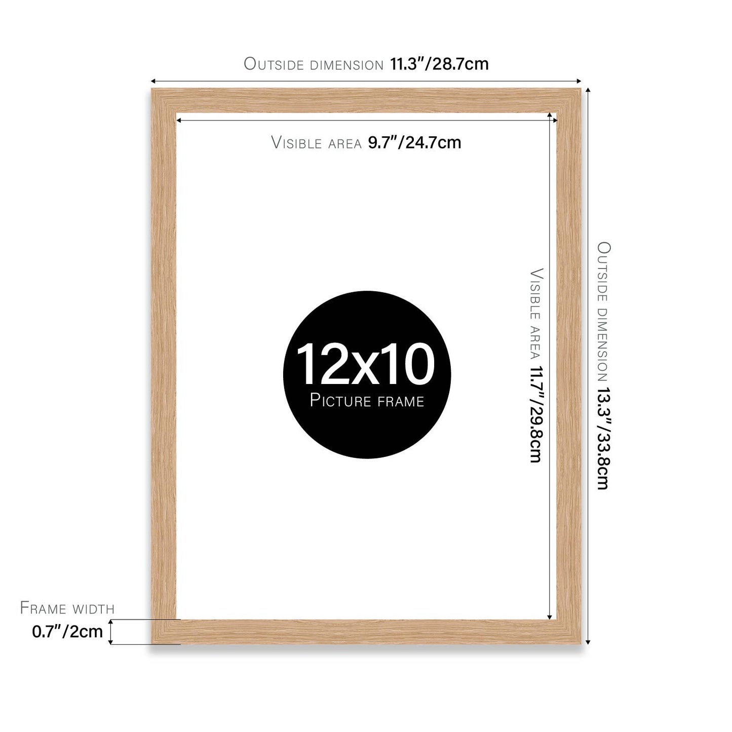 Oak 12x10 Picture Frame
