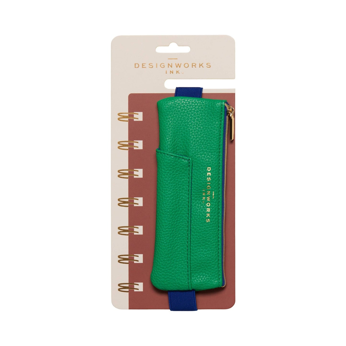 Elasticated Pen Pouch  - Bright Green + Navy