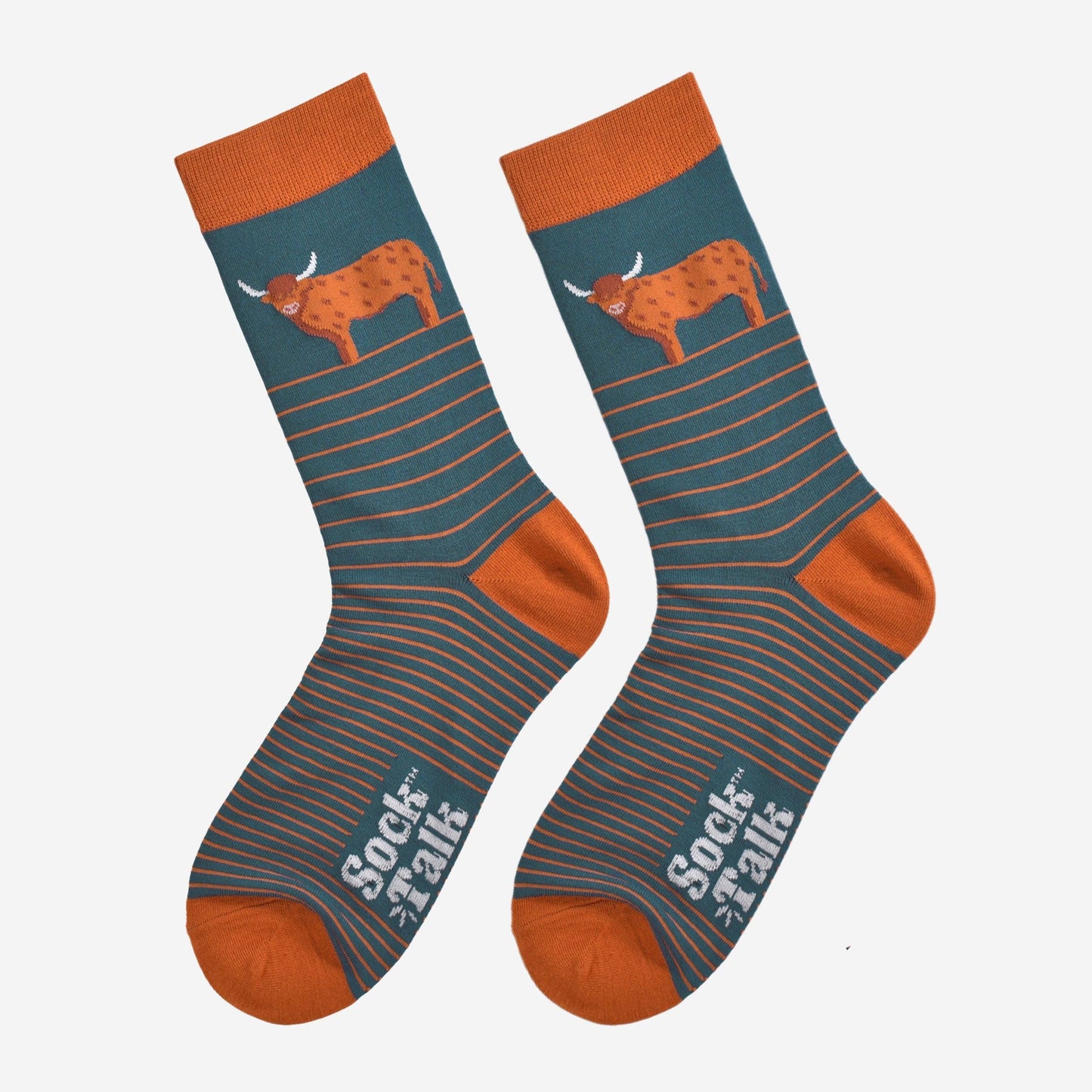Highland Cow Stripe Men's Bamboo Socks