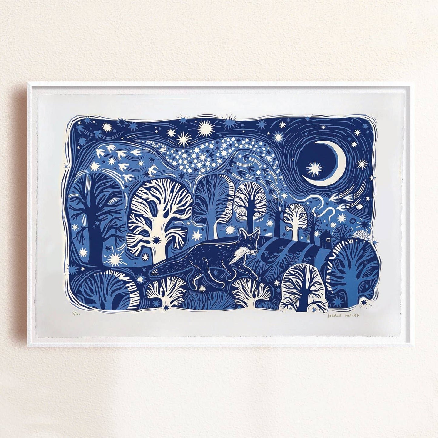 Midnight Fox - Large Limited Edition Screenprint