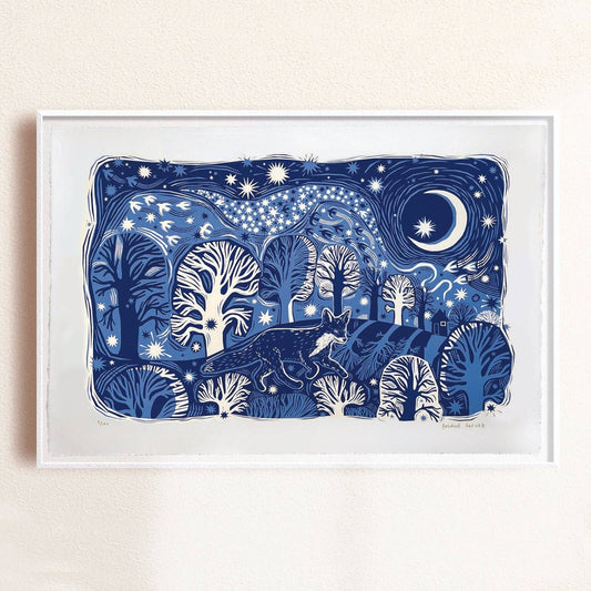 Midnight Fox - Large Limited Edition Screenprint