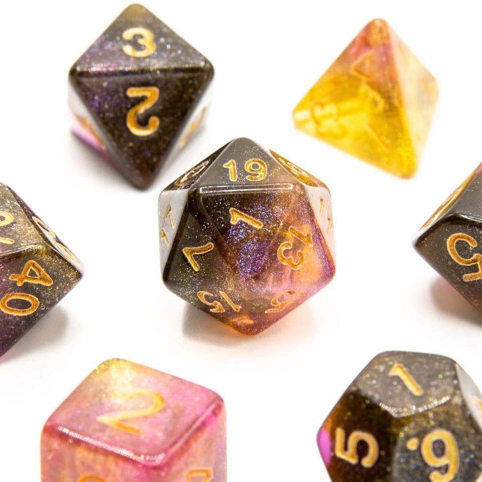 Starfall Dream Acrylic Dice - 7 Piece Set