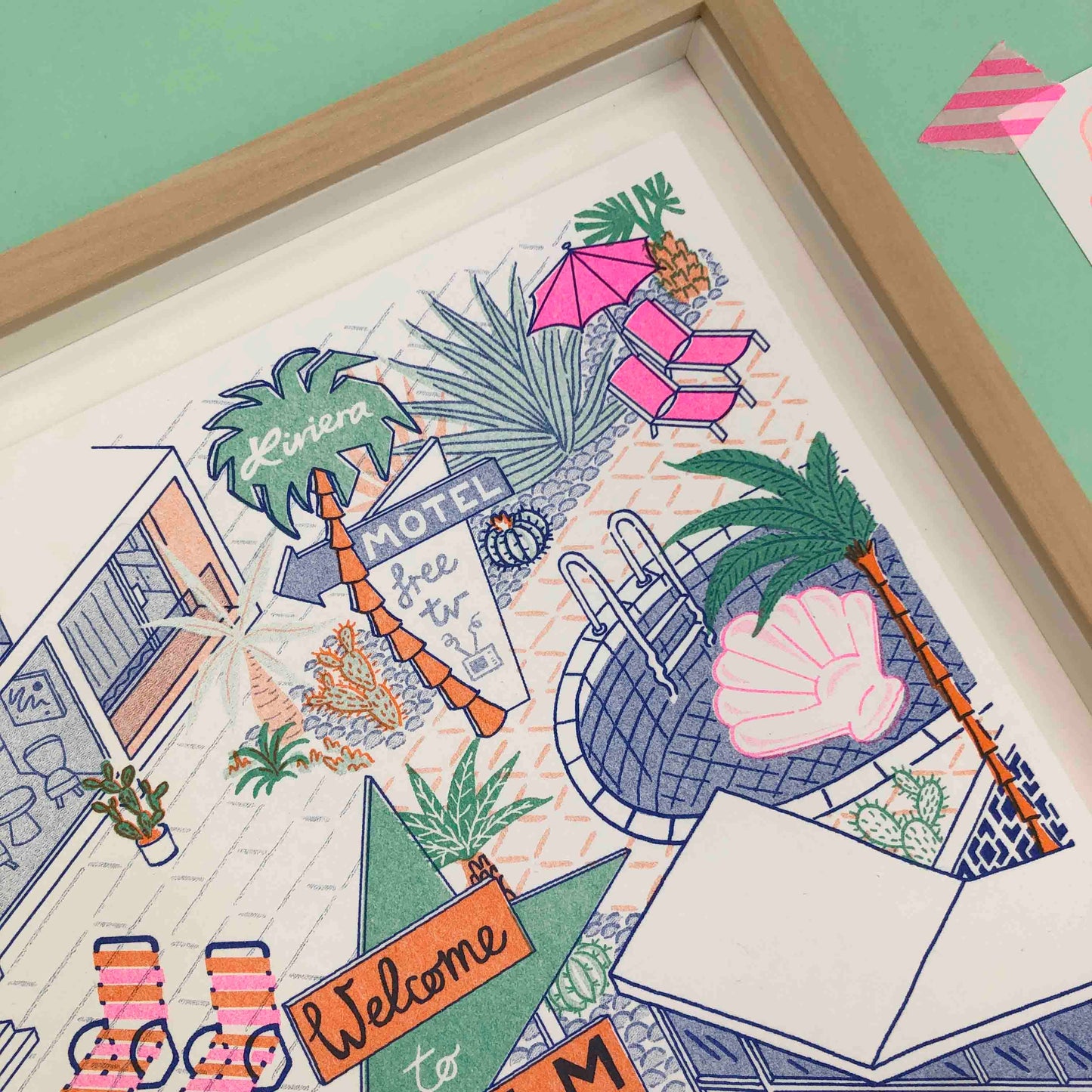 Palm Springs, Architectural Risograph A4 Print