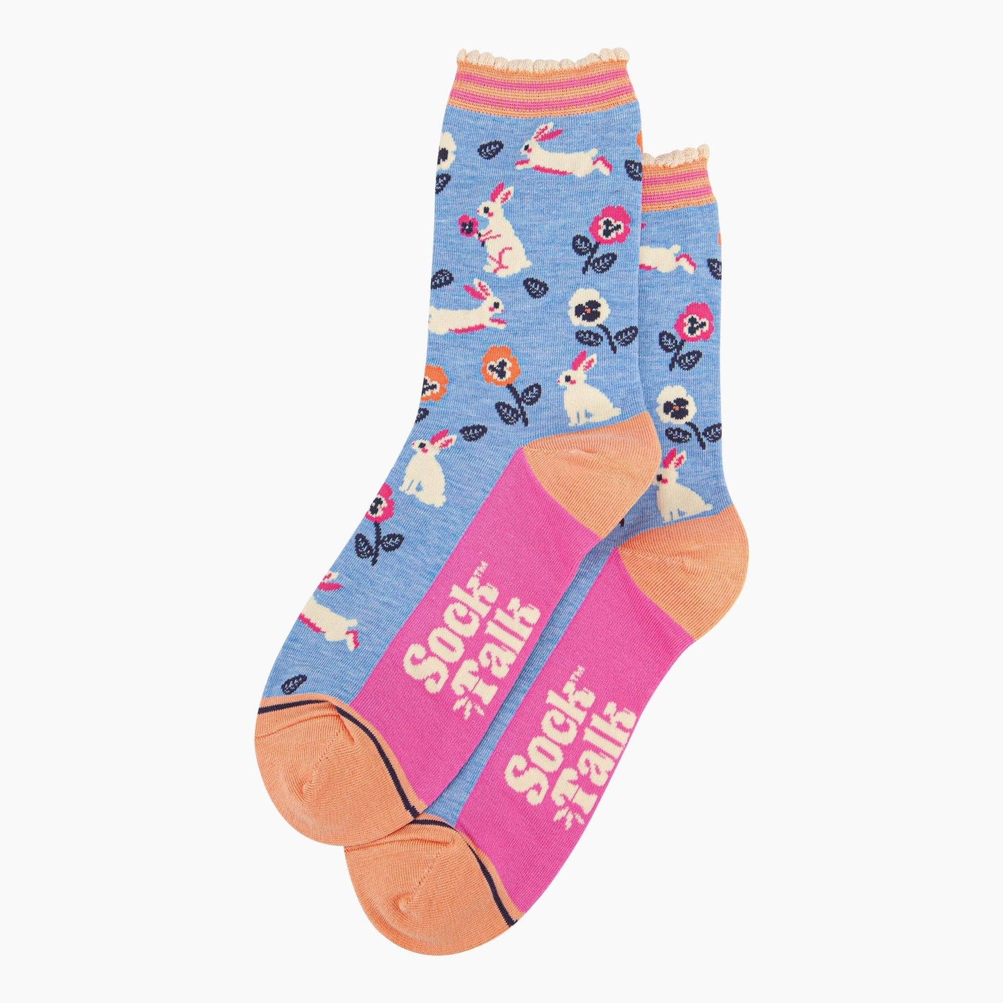 Rabbit and Flowers Women's Bamboo Socks