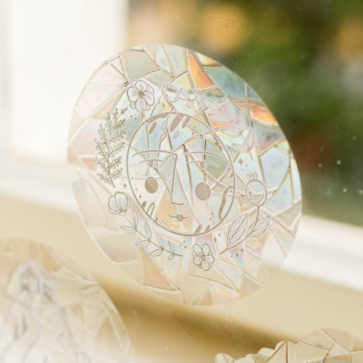 Rainbow Moon Suncatcher Sticker