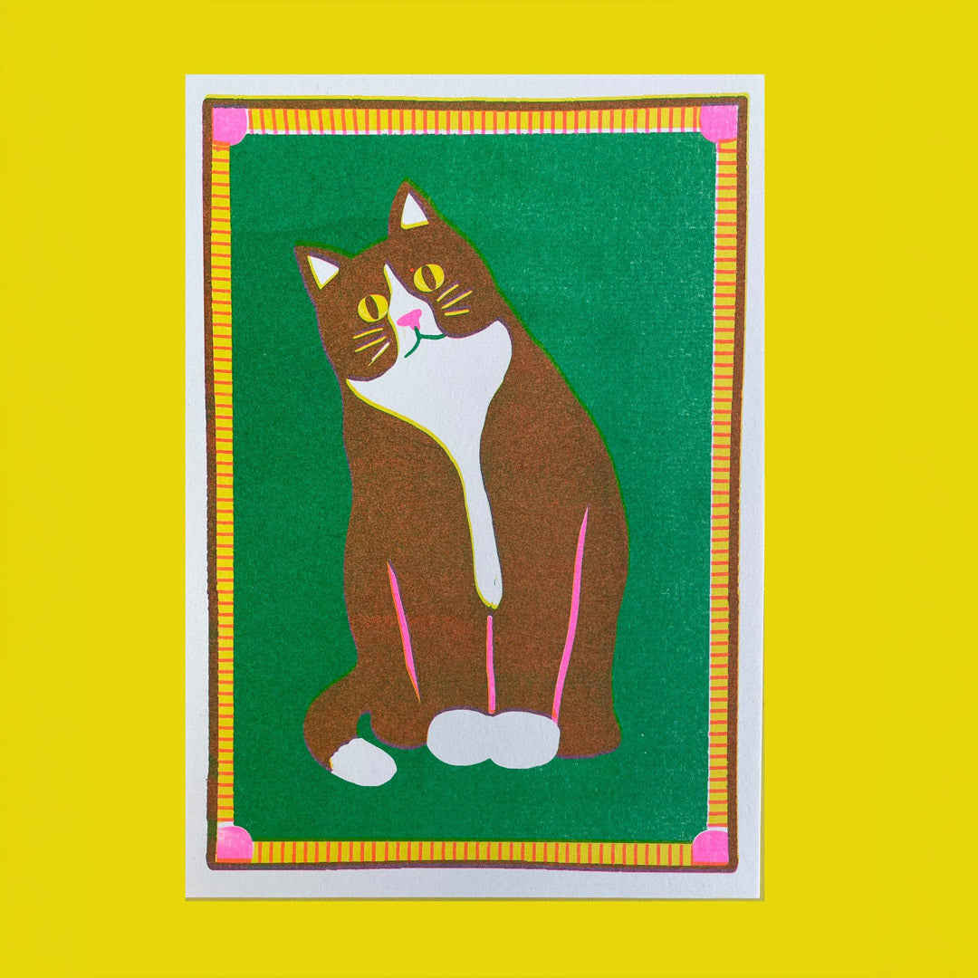 Black Cat Mini Riso Print