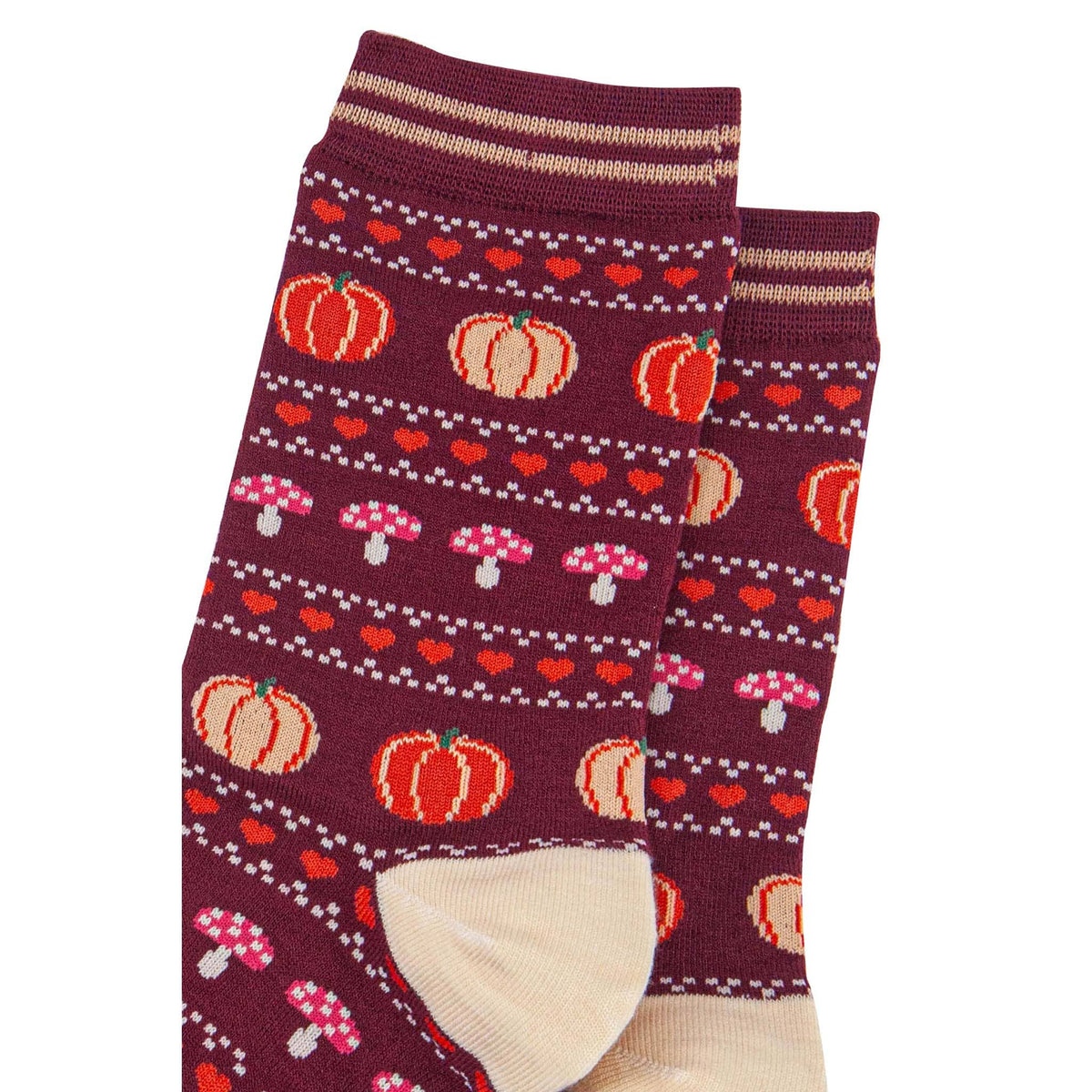 Pumpkin and Toadstool Women's Bamboo Socks